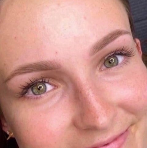 Soft powder brows in Bradenton, Florida — airy natural powder finish permanent eyebrows by CC Styling Studio