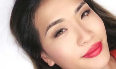 Full-face permanent makeup in Bradenton, Florida — defined brows and bold lip blush at CC Styling Studio