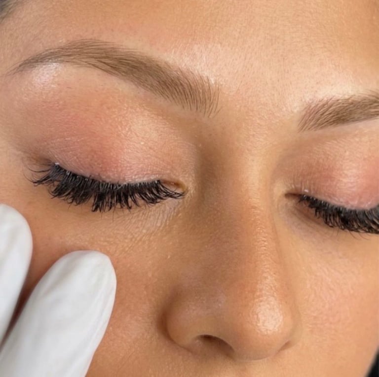 Soft natural-looking powder brows — gently shaded permanent eyebrows with a light, diffused finish at CC Styling Studio in Bradenton, FL